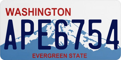 WA license plate APE6754