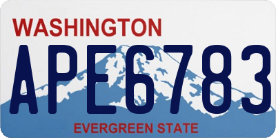 WA license plate APE6783