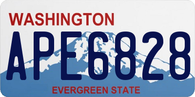 WA license plate APE6828