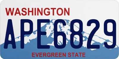 WA license plate APE6829