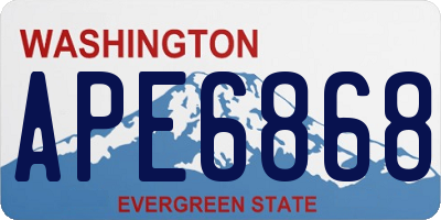WA license plate APE6868