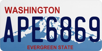 WA license plate APE6869