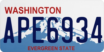 WA license plate APE6934