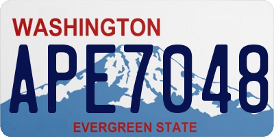 WA license plate APE7048