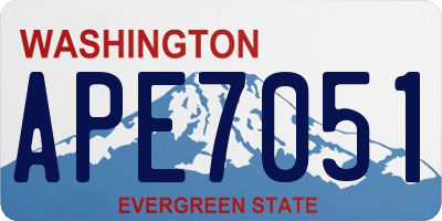 WA license plate APE7051