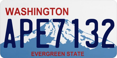 WA license plate APE7132
