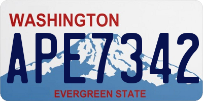 WA license plate APE7342