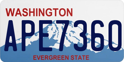 WA license plate APE7360