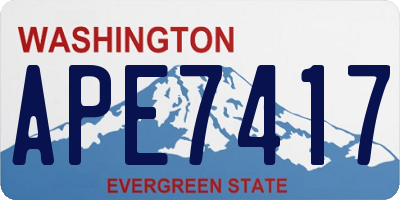 WA license plate APE7417