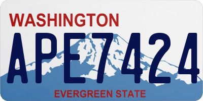 WA license plate APE7424
