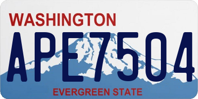 WA license plate APE7504
