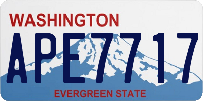 WA license plate APE7717