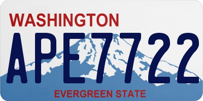 WA license plate APE7722