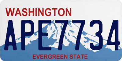 WA license plate APE7734