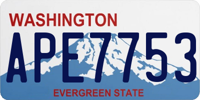 WA license plate APE7753