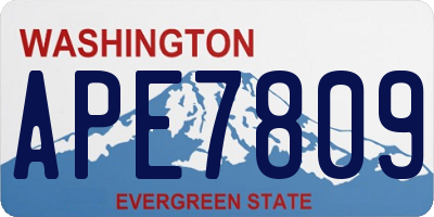 WA license plate APE7809