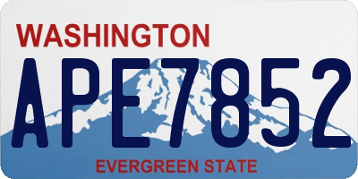 WA license plate APE7852