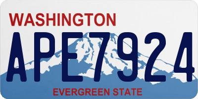 WA license plate APE7924