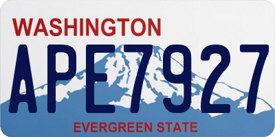 WA license plate APE7927