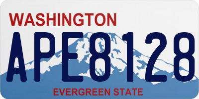 WA license plate APE8128