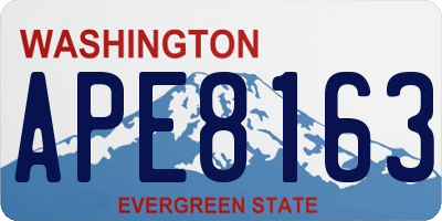 WA license plate APE8163