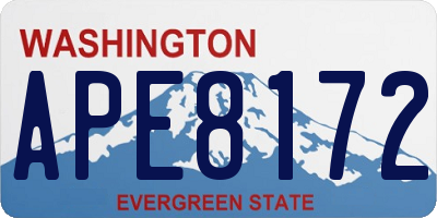 WA license plate APE8172