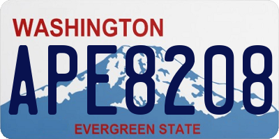 WA license plate APE8208