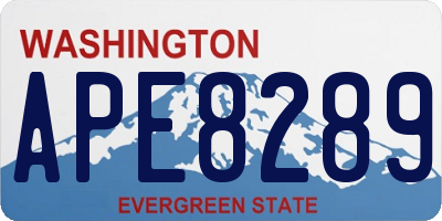 WA license plate APE8289