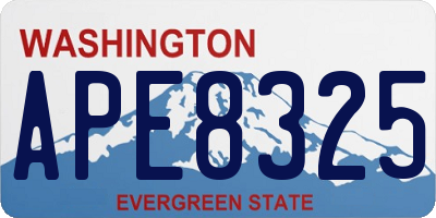 WA license plate APE8325