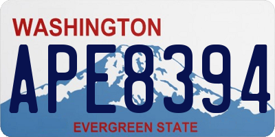 WA license plate APE8394