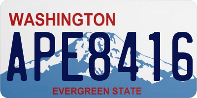 WA license plate APE8416