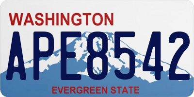 WA license plate APE8542