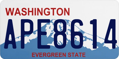 WA license plate APE8614