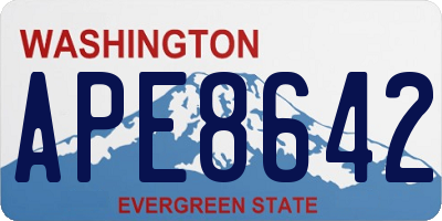 WA license plate APE8642