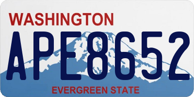 WA license plate APE8652