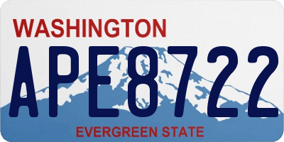 WA license plate APE8722