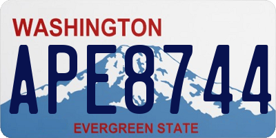 WA license plate APE8744