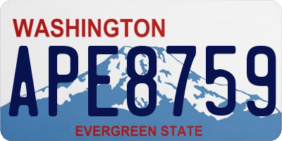 WA license plate APE8759