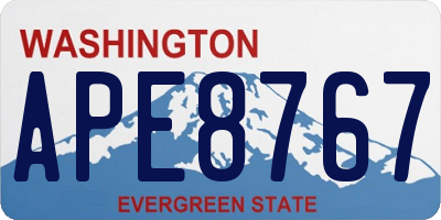 WA license plate APE8767