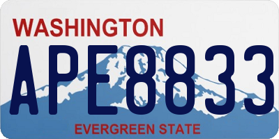 WA license plate APE8833