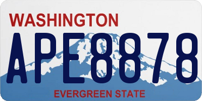 WA license plate APE8878