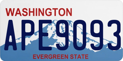 WA license plate APE9093