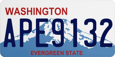 WA license plate APE9132