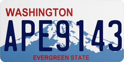 WA license plate APE9143
