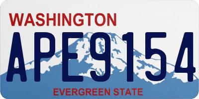 WA license plate APE9154