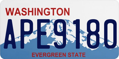 WA license plate APE9180