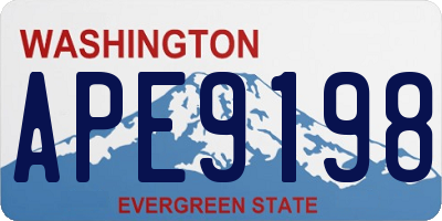 WA license plate APE9198