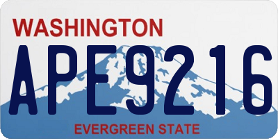 WA license plate APE9216