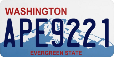 WA license plate APE9221