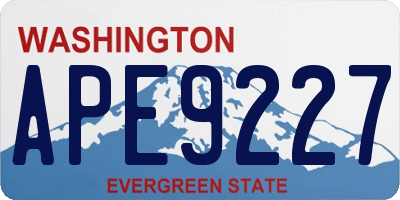 WA license plate APE9227